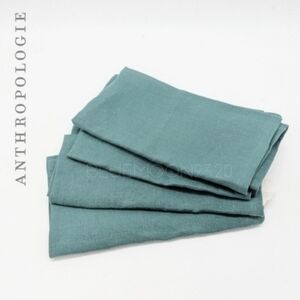 ANTHROPOLOGIE Set of 4 Linen Napkins Sage NWT